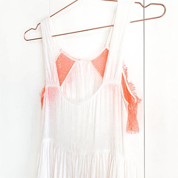 free people sleeveless dress w/neon pink frills - Picture 8 of 8